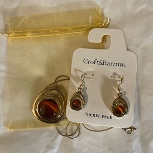 CROFT & BARROW JEWELRY SET, NECKLACE & EARRINGS, FIRM PRICE